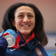 YANQING, CHINA - FEBRUARY 14: Silver medallist Elana Meyers Taylor of Team United States poses during the Women’s Monobob Bobsleigh medal ceremony on day 10 of Beijing 2022 Winter Olympic Games at National Sliding Centre on February 14, 2022 in Yanqing, China.